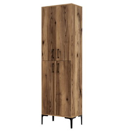 Hanah Home Berlin A Mueble Zapatero Industrial Nogal Metal 60x200x35 cm